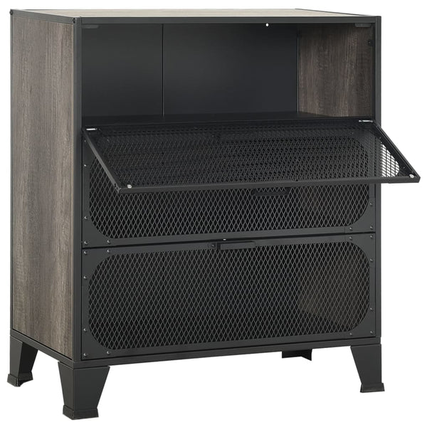 Harmaa säilytyskaappi Debby 72x36x82cm (metalli ja mdf)