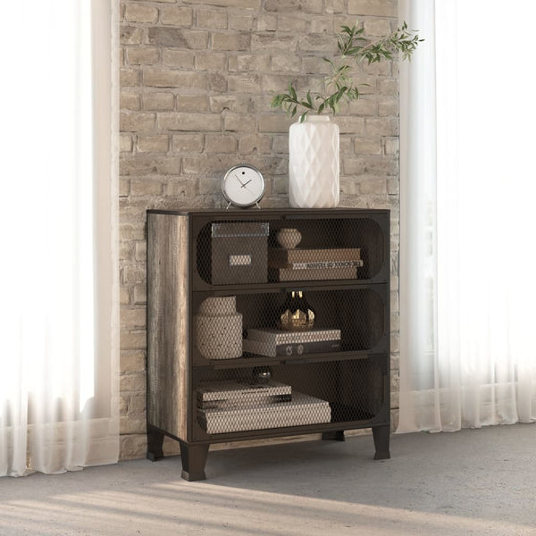 Harmaa säilytyskaappi Debby 72x36x82cm (metalli ja mdf)