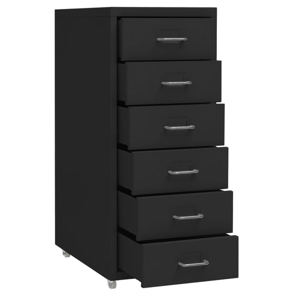 Schwarzer Archivschrank Genoveva 28x41x69cm (Metall)