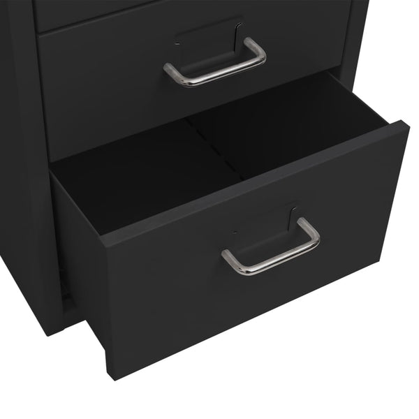 Schwarzer Archivschrank Genoveva 28x41x69cm (Metall)