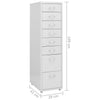 Grauer Archivschrank Genoveva 28x41x109cm (Metall)