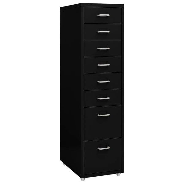 Schwarzer Aktenschrank umzustellen Genoveva 28x41x109cm (Metall)