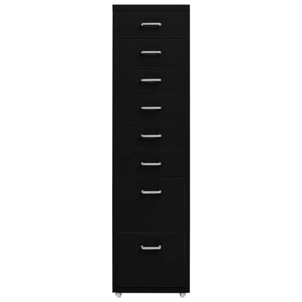 Schwarzer Aktenschrank umzustellen Genoveva 28x41x109cm (Metall)