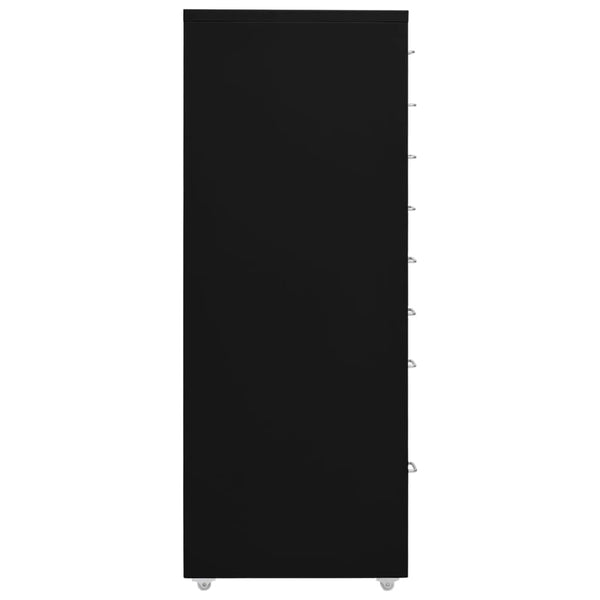 Schwarzer Aktenschrank umzustellen Genoveva 28x41x109cm (Metall)