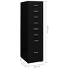 Schwarzer Aktenschrank umzustellen Genoveva 28x41x109cm (Metall)
