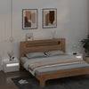 Valkoinen yöpöydät Kaylah 60x35x40cm (2 kpl led-valoilla)