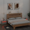Betoninharmaa yöpöydät Kaylah 60x35x40cm (2 kpl led-valoilla)