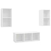 Weißes TV-Schrank-Set Lucky (3-teilig, Spanplatte)