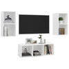 Weißes TV-Schrank-Set Lucky (3-teilig, Spanplatte)