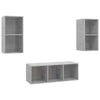 TV-Schrank-Set Lucky 3-teilig, Betongrau (Spanplatte)