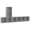 Betongraues TV-Schrank-Set Behan 3-teilig (Spanplatte)