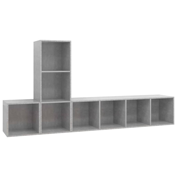 Betongraues TV-Schrank-Set Behan 3-teilig (Spanplatte)