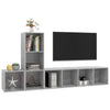 Betongraues TV-Schrank-Set Behan 3-teilig (Spanplatte)