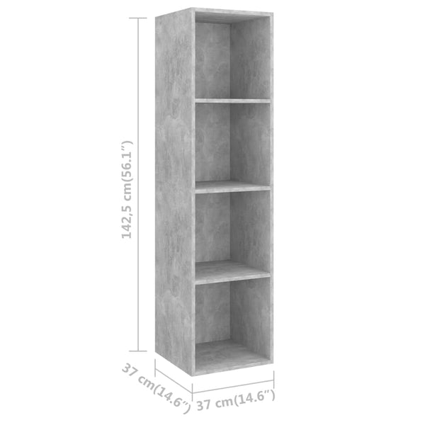 Betongraues TV-Schrank-Set Behan 3-teilig (Spanplatte)