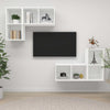 4 St. TV-Schrank zur Wandmontage aus weißem Holzwerkstoff