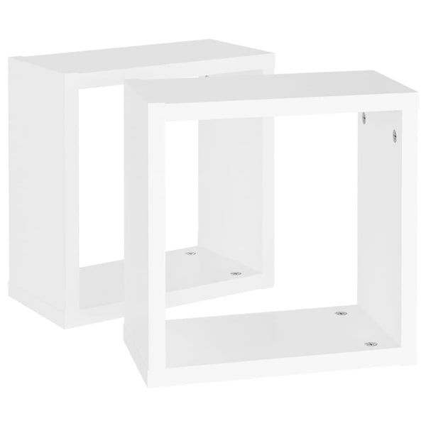 Weißes Würfel-Wandregal Tinculina 30x15x30cm (2 Stück)