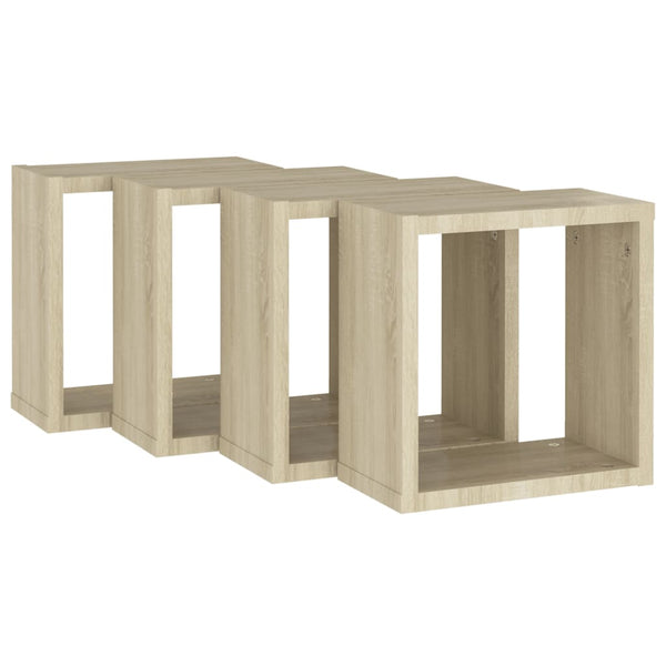 Sonoma-Eiche Quadrate Wandregale Tinculina 30x15x30cm (4 Stk.)