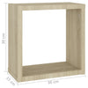 Sonoma-Eiche Quadrate Wandregale Tinculina 30x15x30cm (4 Stk.)