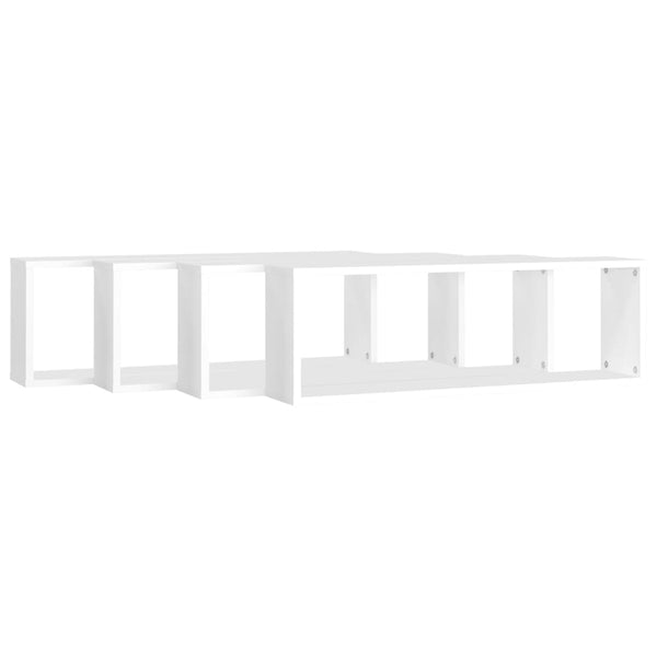 Weißes Würfel-Wandregal Tinculina 80x15x26,5cm (4 Stück Spanplatte)