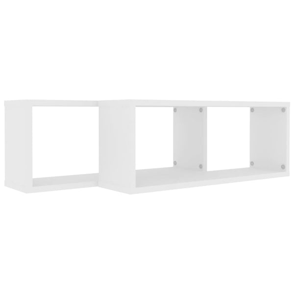 Valkoiset Tinculina kuutioseinähyllyt 60x15x23cm (2 kpl puinen)