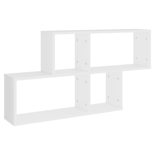 Weißes Wandregal Salomeia 100x18x53cm (Holz)