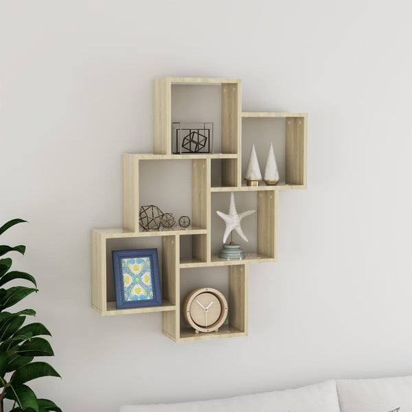 Wandregal Sonoma Eiche Würfel Varol 78x15x93cm (Holz)