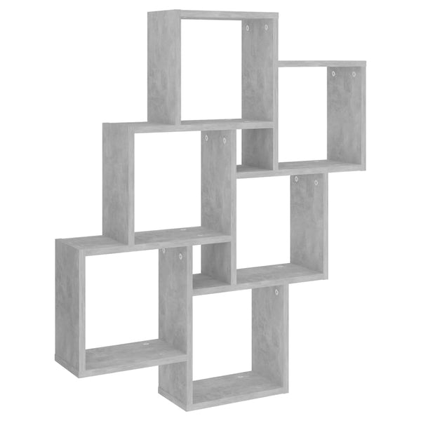 Betonggraues Würfelwandregal Varol 78x15x93cm (Holz)