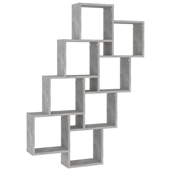 Betongraues Würfelregal Agaftanian 90x15x119cm (Holz)