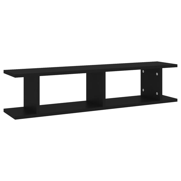 Schwarze Wandregale Vulica 90x18x20cm (2 Stück Spanplatte)
