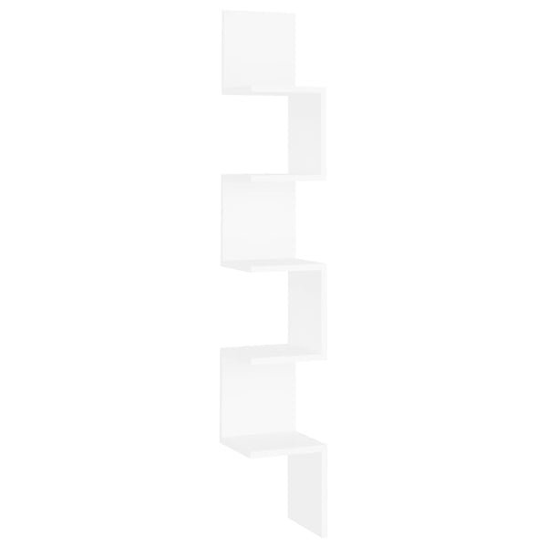 Weißes Wand-Eckregal Donas 20x20x127,5cm (Holz)