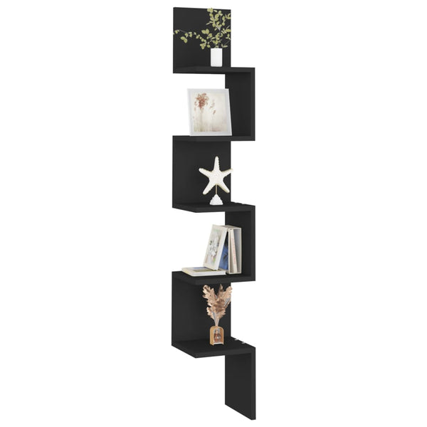 Schwarzes Wandregal Donas 20x20x127,5cm (Holz)