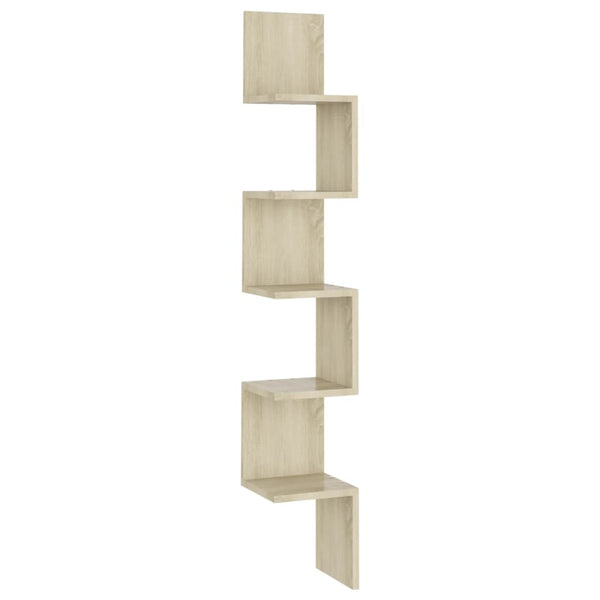 Sonoma Eiche Wand-Eckregal Donas 20x20x127,5cm (Holz)