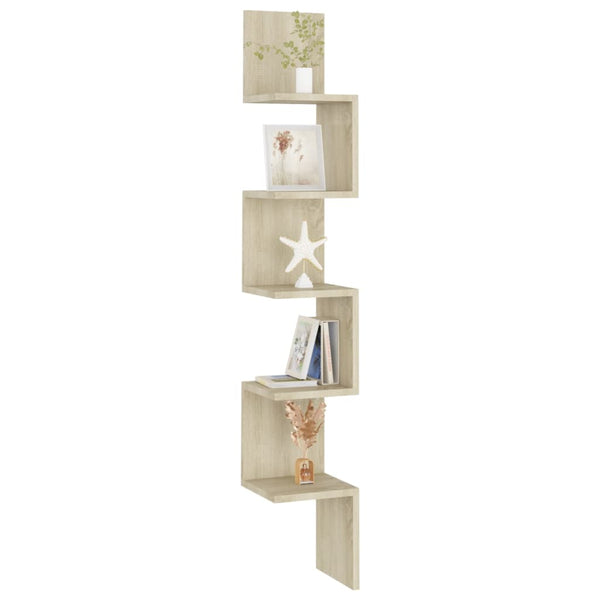 Sonoma Eiche Wand-Eckregal Donas 20x20x127,5cm (Holz)