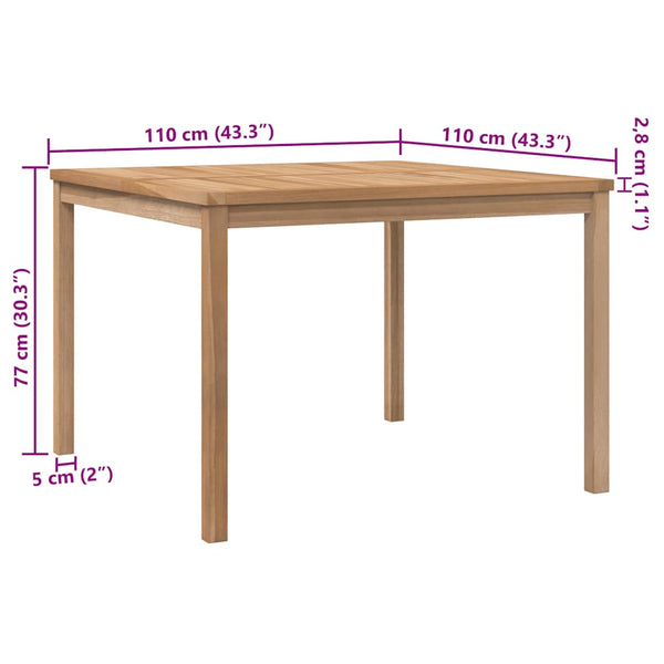 Gartentisch Olie 110x110x77cm (Teak)