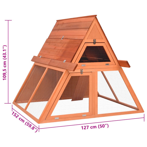 Holzhasenstall Indefina 152x127x109,5cm (Tanne)