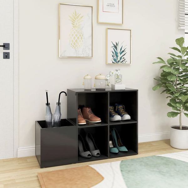 Grauer Schuhschrank Araceli für den Flur 105x35,5x70cm (Holz)