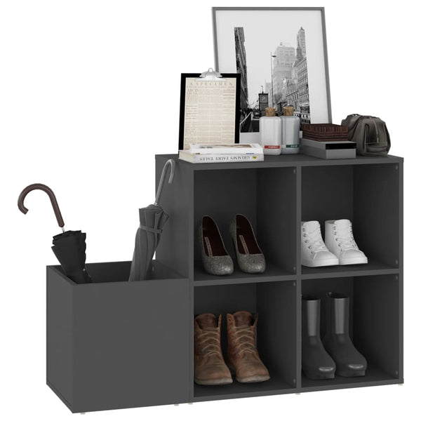 Grauer Schuhschrank Araceli für den Flur 105x35,5x70cm (Holz)