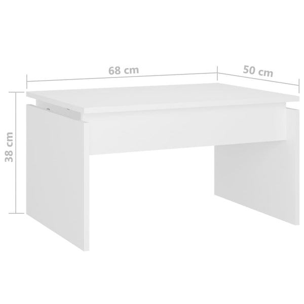 Weißer Couchtisch Auror 68x50x38cm (Holz)