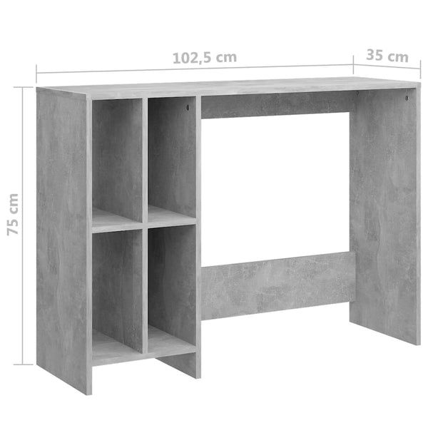 Betongrauer Schreibtisch Agathon 102,5x35x75cm (Holz)
