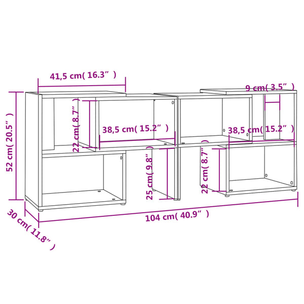 Graues TV-Möbel Vochin 104x30x52cm (Holz)