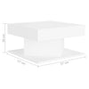 Weißer Couchtisch Frederica 57x57x30cm (Holz)