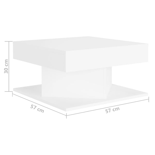 Weißer Couchtisch Frederica 57x57x30cm (Holz)