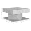 Betongrauer Couchtisch Frederica 57x57x30cm (Holz)