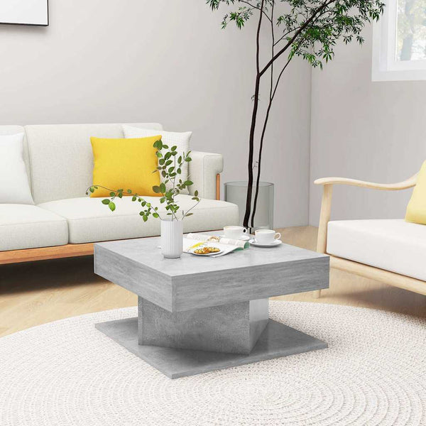 Betongrauer Couchtisch Frederica 57x57x30cm (Holz)