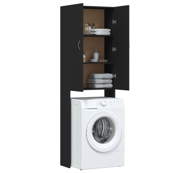 Waschmaschinenschrank Zoe schwarz 64x25,5x190cm