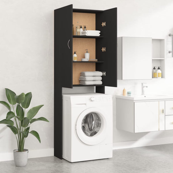 Waschmaschinenschrank Zoe schwarz 64x25,5x190cm