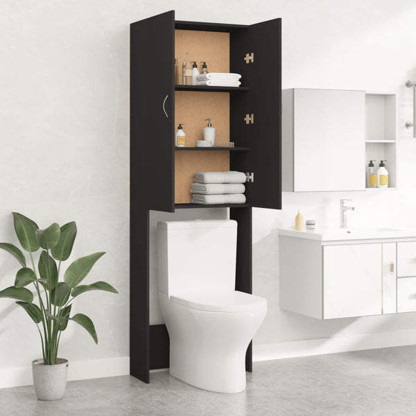 Waschmaschinenschrank Zoe schwarz 64x25,5x190cm
