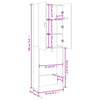Waschmaschinenschrank Zoe schwarz 64x25,5x190cm