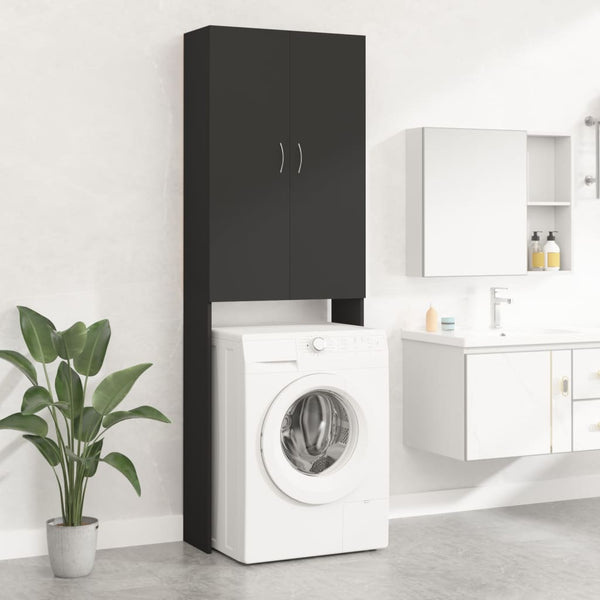 Waschmaschinenschrank Zoe schwarz 64x25,5x190cm