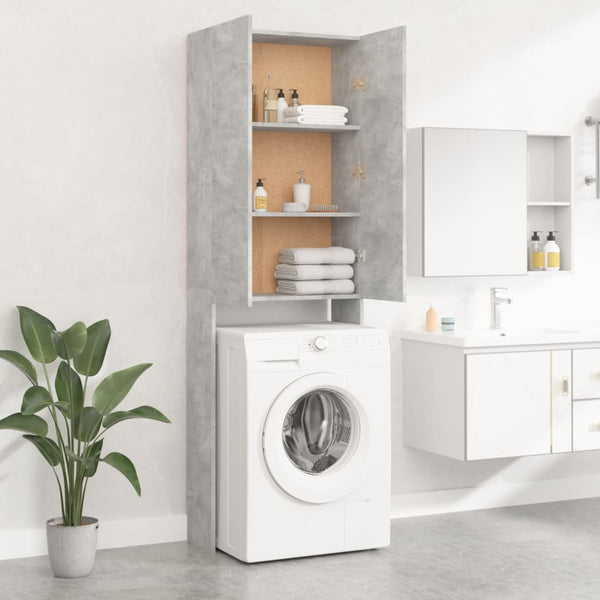 Betongrauer Waschmaschinenschrank Zoe 64x25,5x190cm